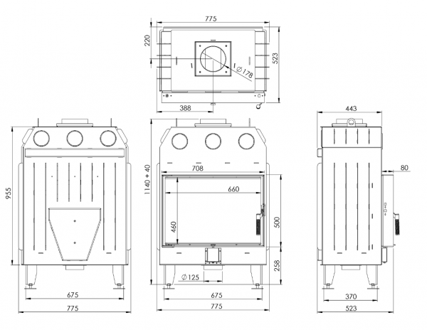 Каминная топка BOKAR 7050 (15,2 kW) White Ceramatex — изображение 10