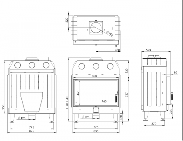 Каминная топка BOKAR 8050 (16,8 kW) White Ceramatex (Копировать) — изображение 10