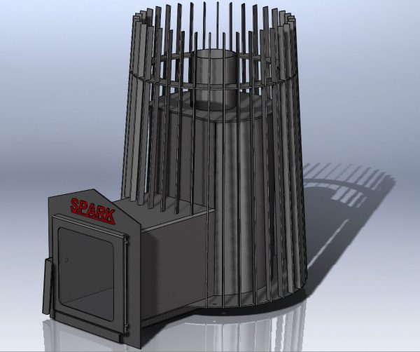 Піч для лазні Spark V.k.01 зі склом 210×210 - Зображення 2