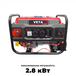 Бензиновый генератор Veta VT350JM с максимальной мощностью 2.8 кВт