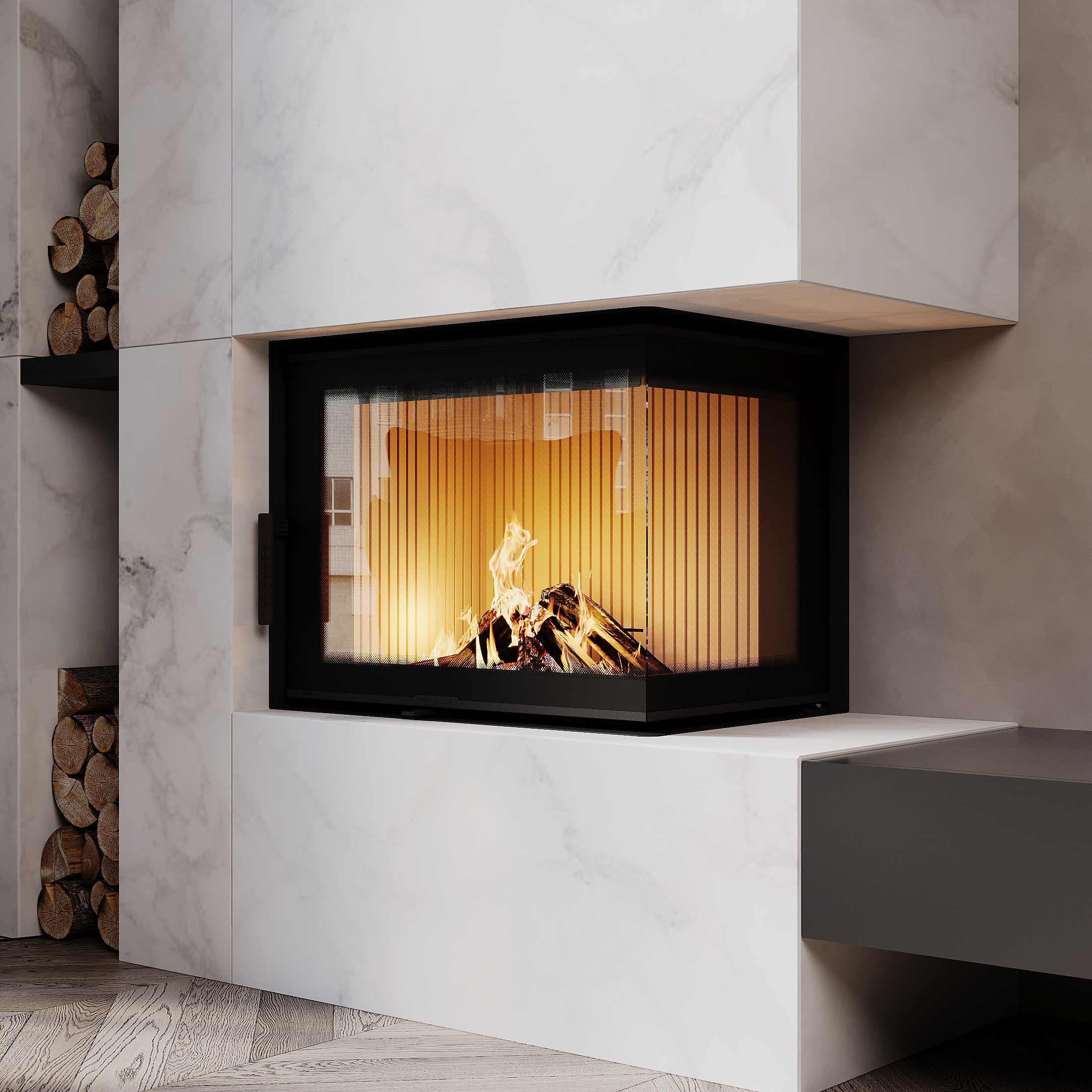 Камінна топка M-FIRE 60 (690/540) кутова права (14kW) - Зображення 12