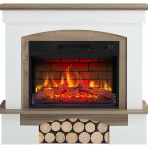 Электрокамин ArtiFlame Woodley AF23BS белый / дуб серый