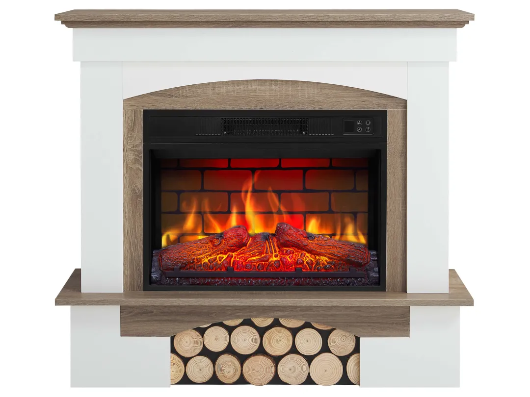 Электрокамин ArtiFlame Woodley AF23BS белый / дуб серый