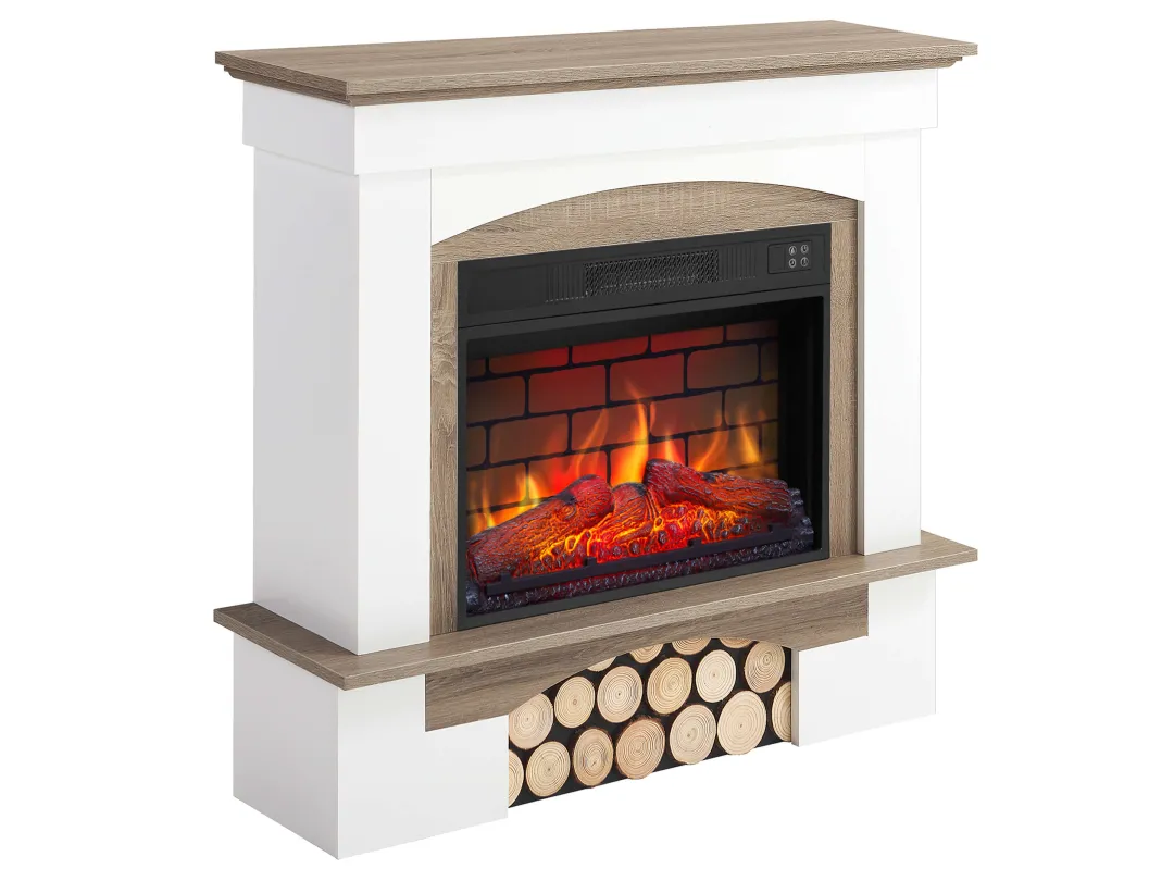 Электрокамин ArtiFlame Woodley AF23BS белый / дуб серый — изображение 2