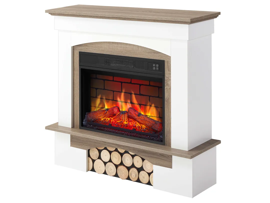 Электрокамин ArtiFlame Woodley AF23BS белый / дуб серый — изображение 3