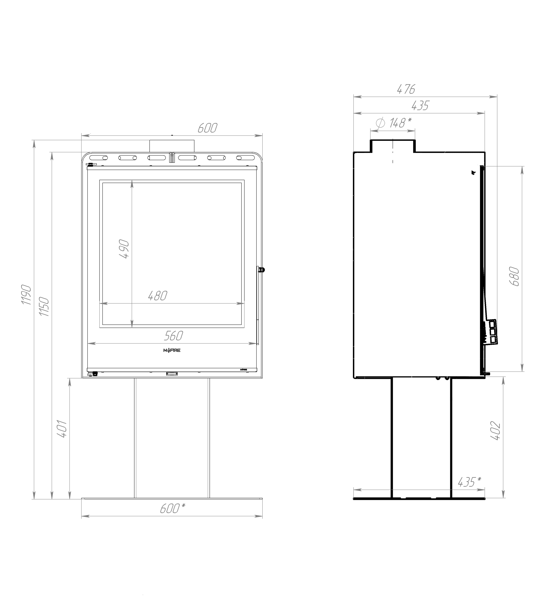 Стальная печь M-Fire Santorini (12kW) — изображение 7