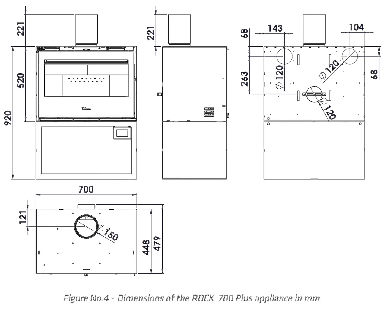 Сталева піч Lacunza Rock 700 Plus - Зображення 4