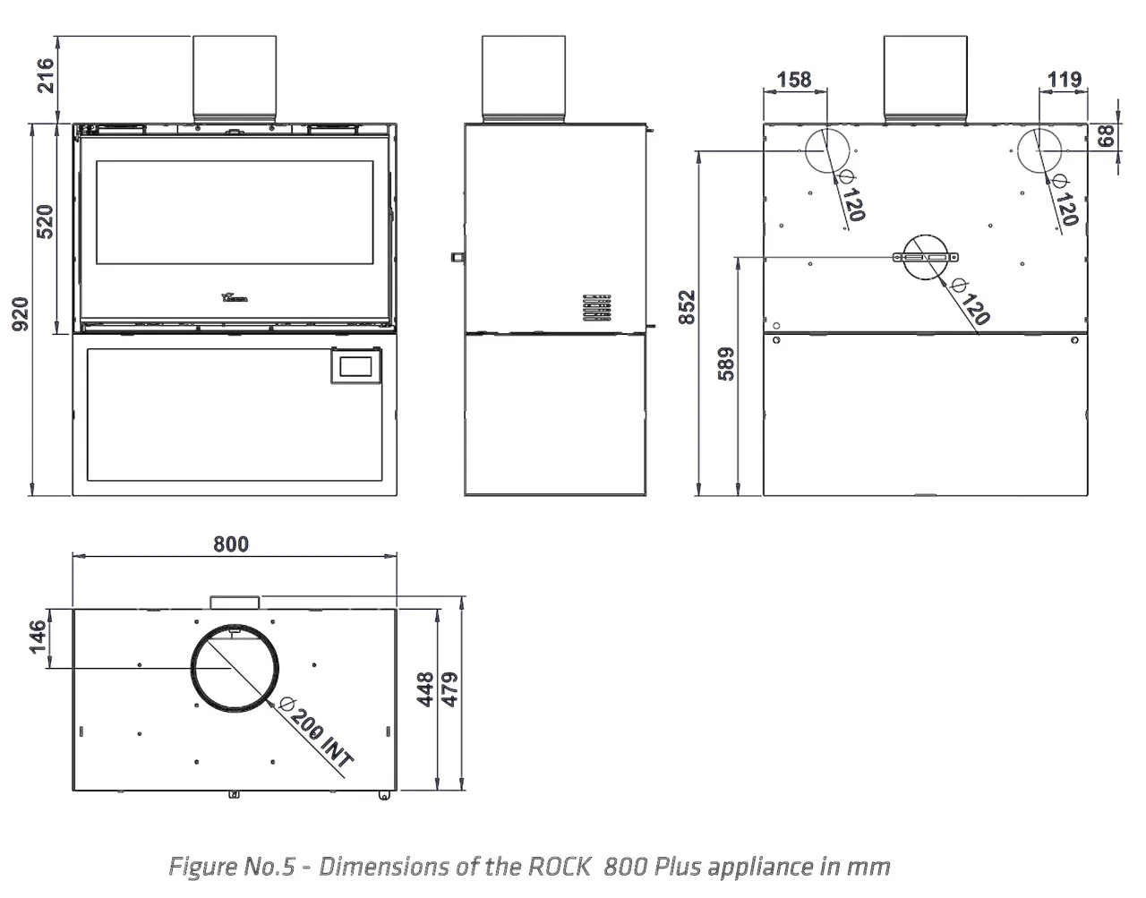 Сталева піч Lacunza Rock 800 Plus - Зображення 4