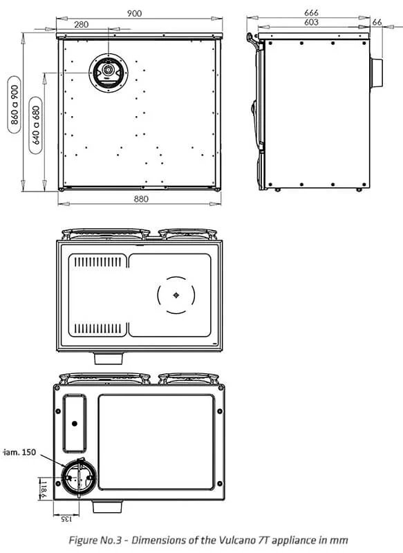 Чавунна кухонна піч з водяним контуром Vulkano Boiler 7T E3 - Зображення 10