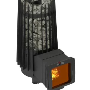 Печь для бани Grill'D Cometa 180 Vega Long Window Max с обзорным стеклом и живым пламенем