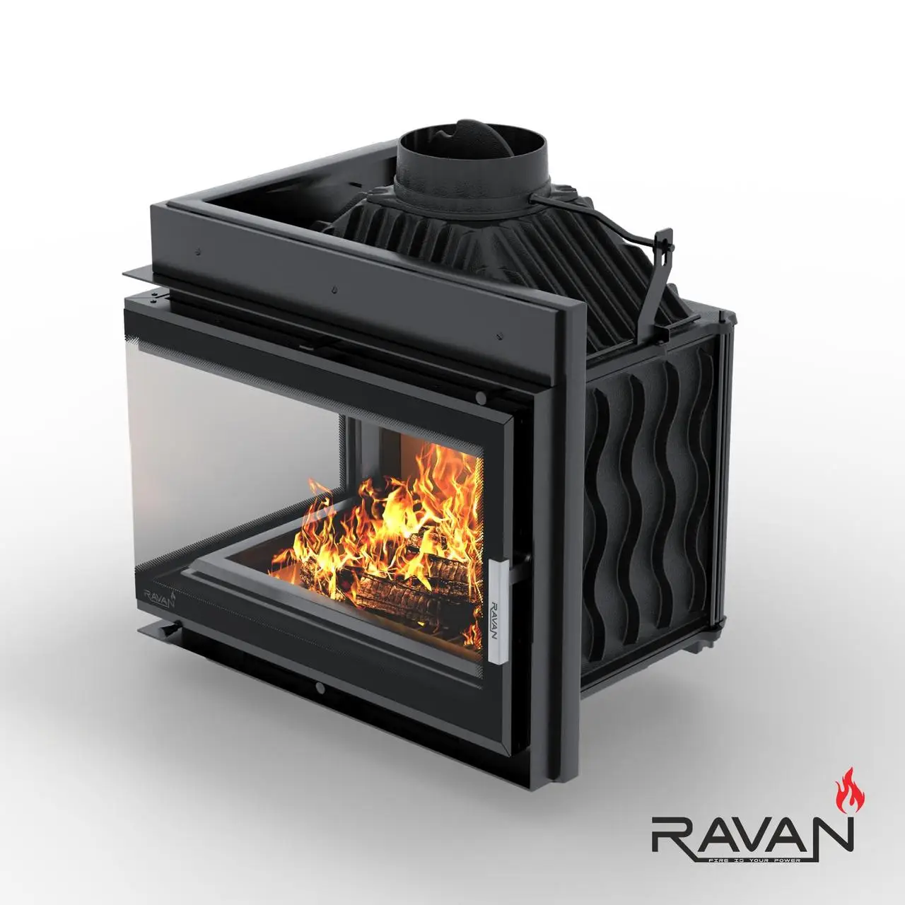 Каминная чугунная топка на дровах Ravan угловая IMPERIAL 700 L (левая) — изображение 3