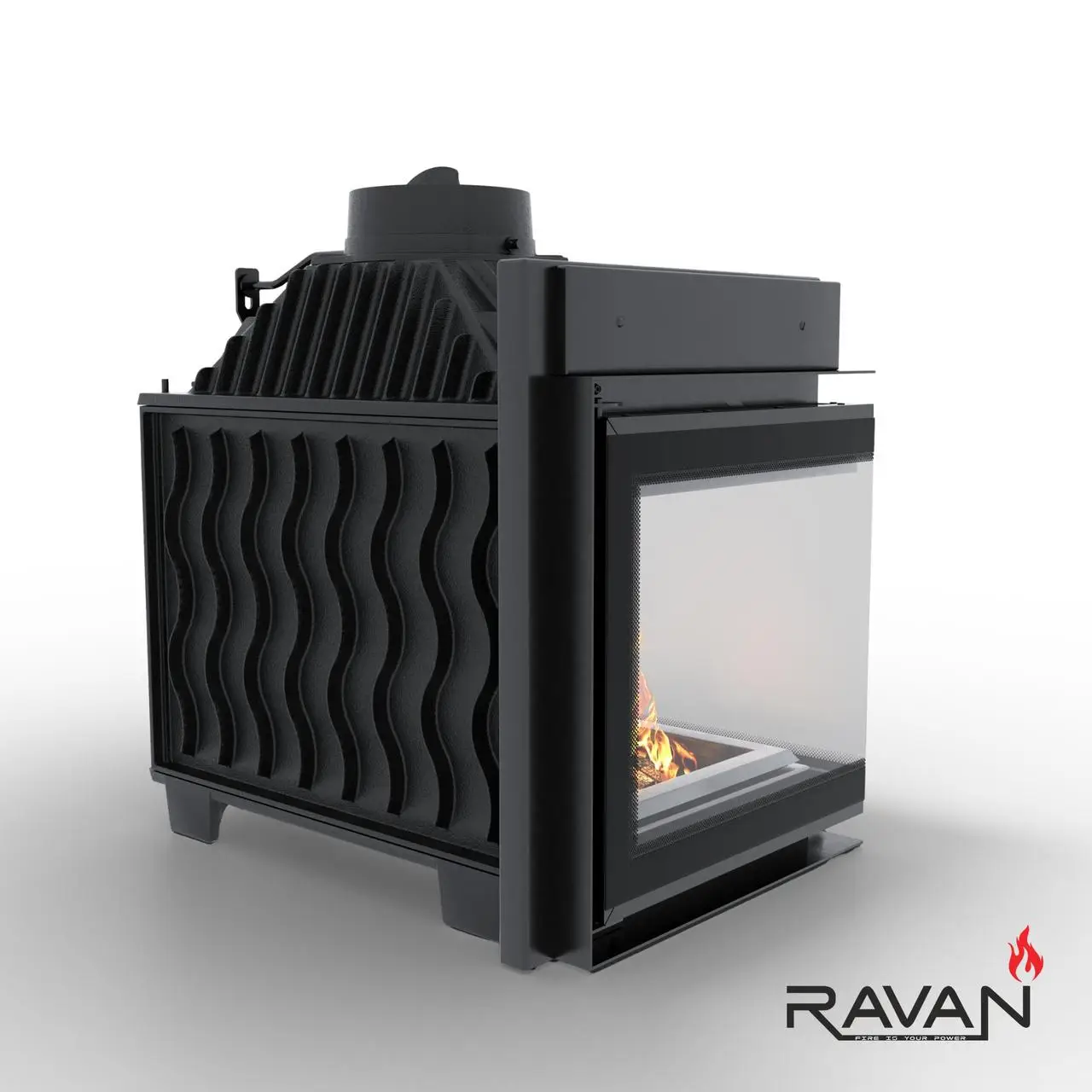 Каминная чугунная топка на дровах Ravan угловая IMPERIAL 700 L (левая) — изображение 4