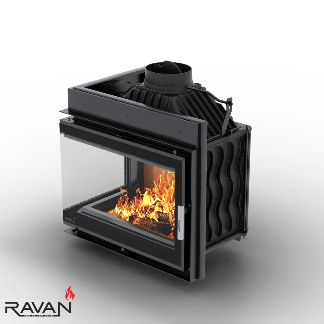 Каминная чугунная топка на дровах Ravan угловая IMPERIAL 600 L (левая) — изображение 3