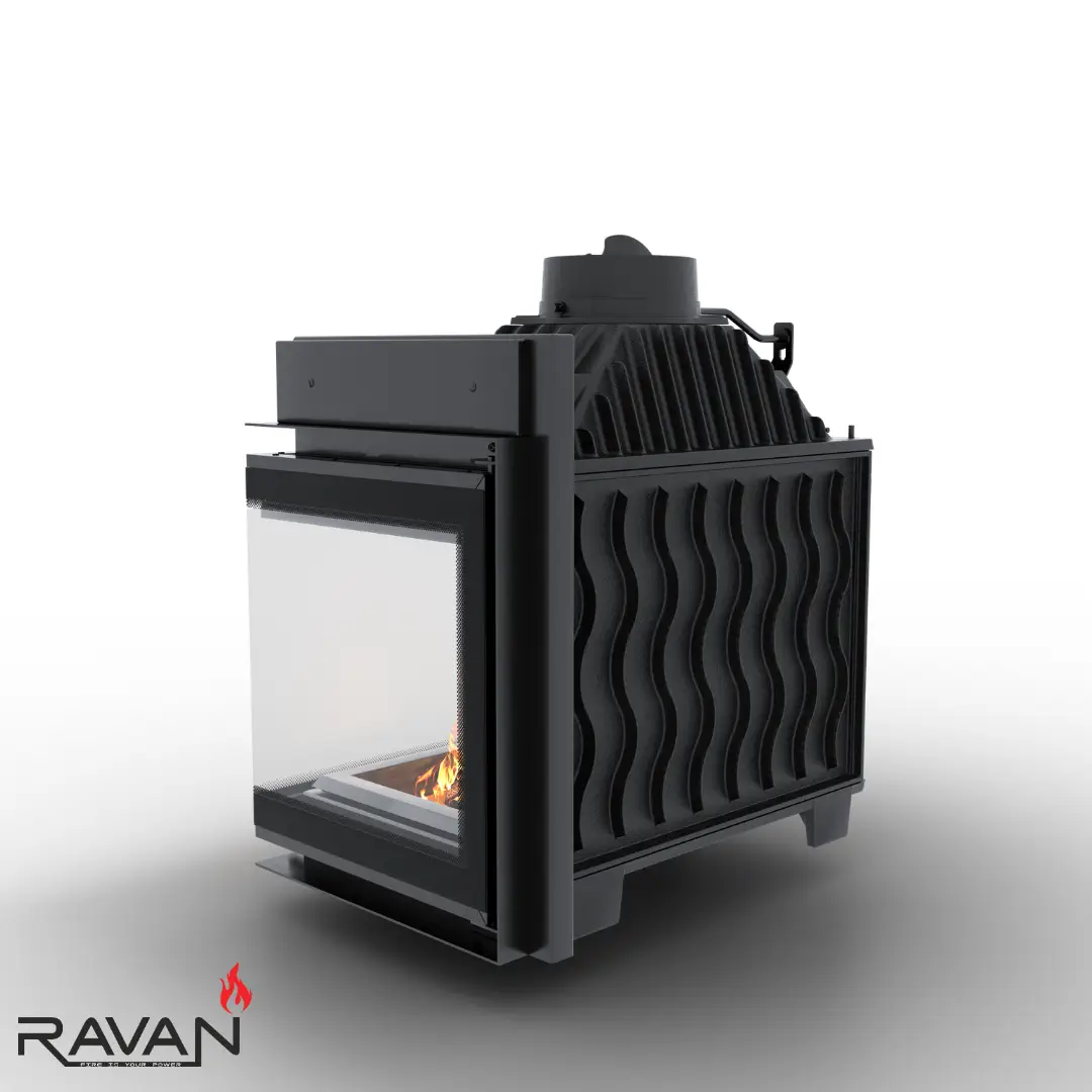 Каминная чугунная топка на дровах Ravan угловая IMPERIAL 600 R (правая) — изображение 4