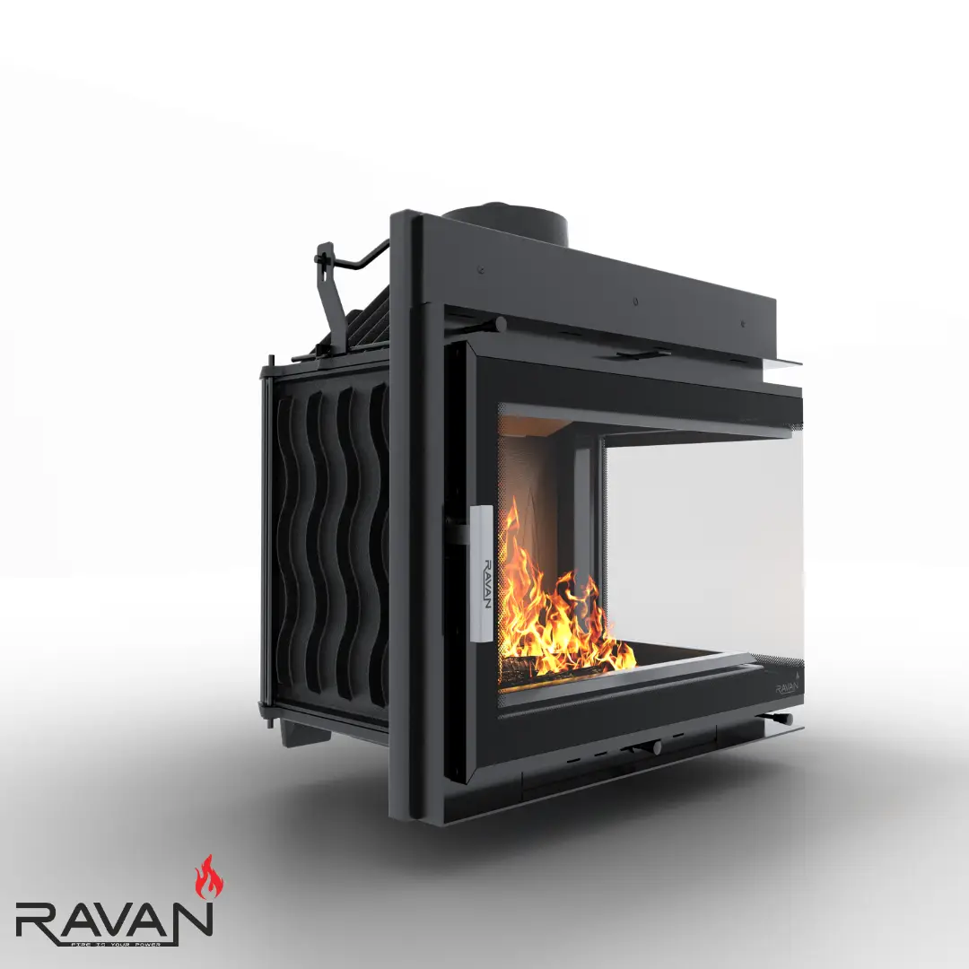 Каминная чугунная топка на дровах Ravan угловая IMPERIAL 600 R (правая) — изображение 6