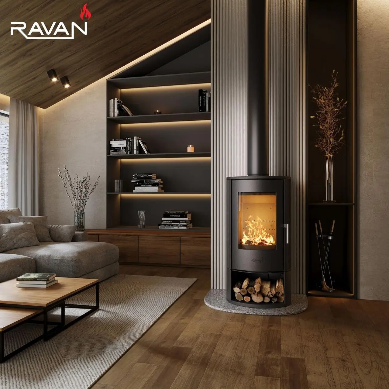 Чугунная печь камин Ravan Elis 10 кВт — изображение 7