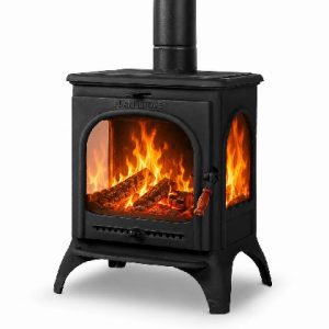 Печь отопительно-варочная Flame Stove Modena Lux 3 стекла / Опалювально-варильна піч Flame Stove Modena Lux 3 скла