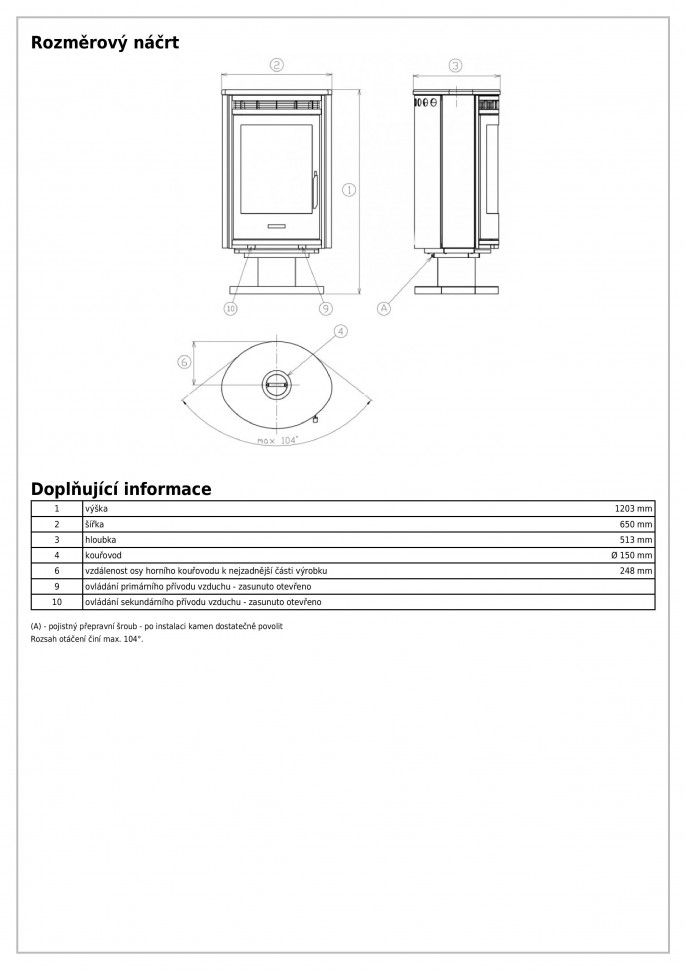 Піч-камін ABX Arktis 8 Rotary — поворотна - Зображення 3