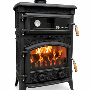 Печь Flame Stove Sirius Midi Lux Gurme FS-071 YK с боковой дверцей и духовкой / Піч Flame Stove Sirius Midi Lux Gurme FS-071 YK із бічними дверцятами та духовкою