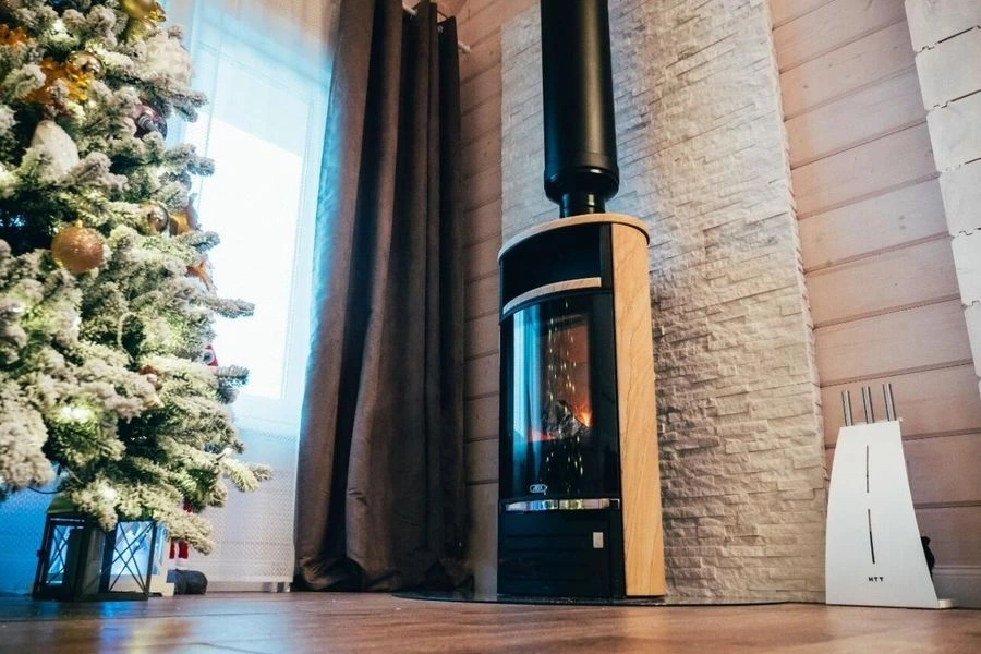 Піч-камін ABX Atlantik 5 III (чорна сталь, бразильський піщаник з верхньою плитою) - Зображення 9