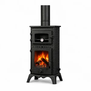 Чугунная отопительно-варочная печь Flame Stove Major FS-053 с духовкой / Чавунна опалювально-варильна піч Flame Stove Major FS-053 з духовкою